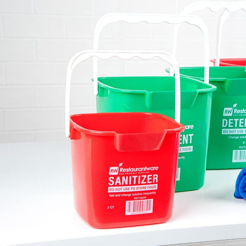 Restaurantware RW Clean 3 Quart Cleaning Bucket, Red Plastic Utility Bucket for Home or Commercial Use
