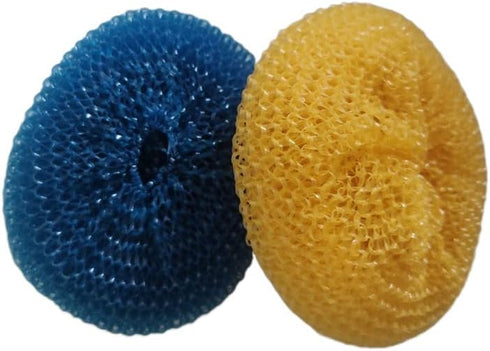 Plastic Dish Scrubbers for Dishes, Nylon Round Scrubber Scouring Pad, Colorful Non Scratch Mesh Pads (24 Pack)