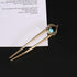 Metal French Hair Pins for Women, Turquoise U Shaped Hair Pin for Thick Hair Buns and Twists