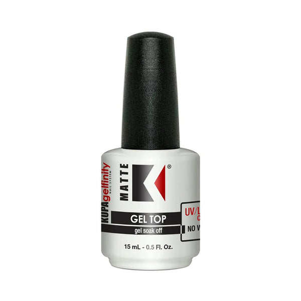 KUPA GelFinity Soak Off Gel Top Coat Matte Finish (No Wipe) 0.5 Fl Oz