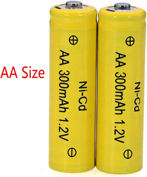 FULIN 12 Packs 1.2V AA 300mAh Ni-Cd Rechargeable Batteries for Solar Lights