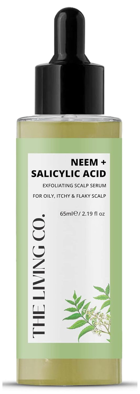 THE LIVING CO Neem Exfoliating Scalp Serum 65ml for Oily, Itchy & Flaky Scalp.