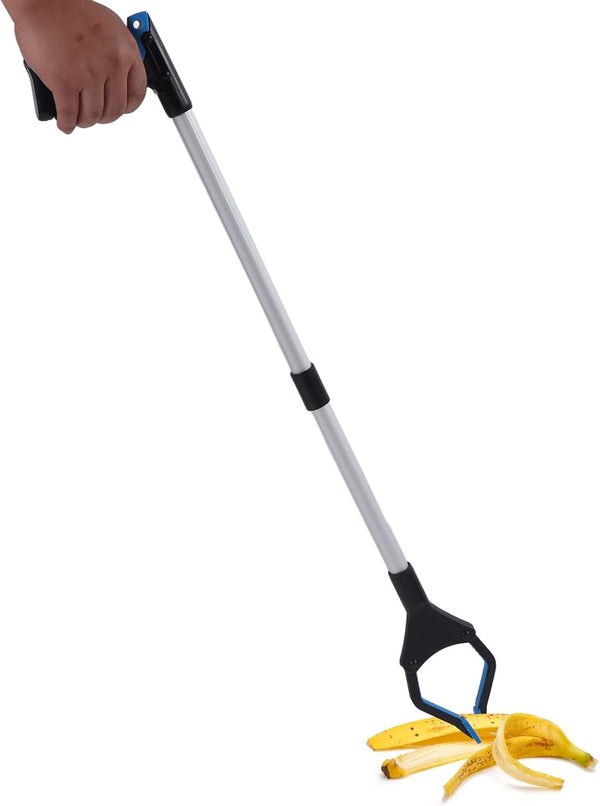 Trash Grabber, Aluminum Alloy ABS Material, Folding Design, Lightweight Portable Blue Black Labor Saving Picker