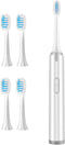 HAMPPLIES Adult Waterproof Sonic Electric Toothbrush with Soft Bristles, Non-Rechargeable Battery-Powered Tooth Cleaning