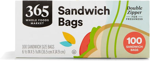 365 by Whole Foods Market Double Zipper Sandwich Storage Bag - 100 Count