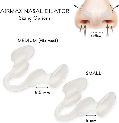 AIRMAX Medium Clear Nasal Dilator for Better Sleep, Comfortable Anti Snoring Device