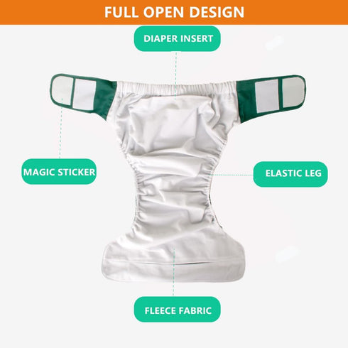 WEEOATAR Unisex Reusable Adult Cloth Diaper,Washable Swim Nappies,Adjustable Incontinence Pocket Diaper with Magic