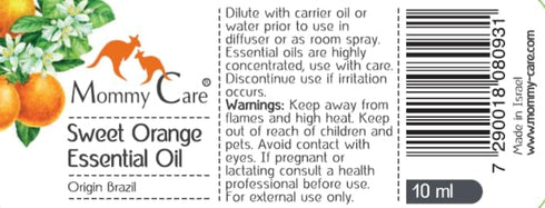 Sweet Orange Essential Oil for Aromatherapy by mommy care, 0.338 fl oz, Brazil Origin