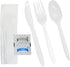 25 Pack Disposable Plastic Cutlery Packets, Individually Wrapped Spoons and Forks with Napkin Salt Pepper