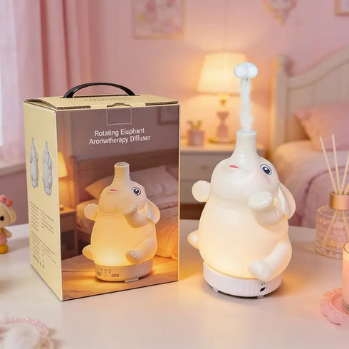 Mor bou Morbou Rotating Elephant Diffuser with Color Gradient Light, Ultrasonic Silent Essential Oil