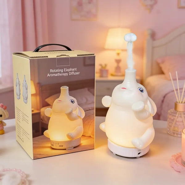 Mor bou Morbou Rotating Elephant Diffuser with Color Gradient Light, Ultrasonic Silent Essential Oil