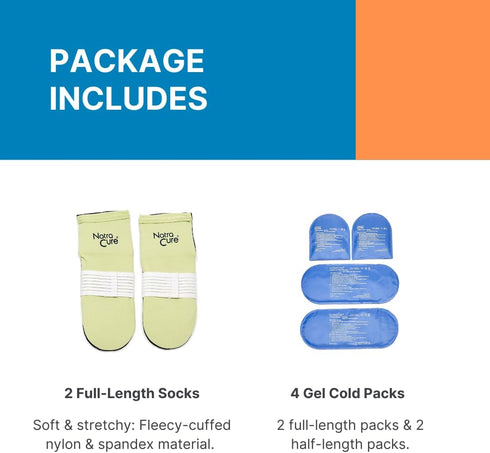 Packs FBA708 NatraCure Plantar Fasciitis Cold Therapy Socks with Compression Band - Cold Socks, Reusable Ice Socks