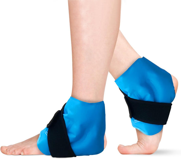 2 Ankle Ice Pack Wraps for Swelling, Reusable Gel Ice Pack for Cold Compress Therapy for Foot Pain Relief