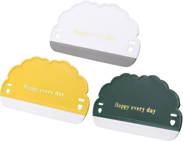 NentMent 3 Pack Shower Squeegee Bathroom Glass Door Cleaning Scraper with Soft Rubber