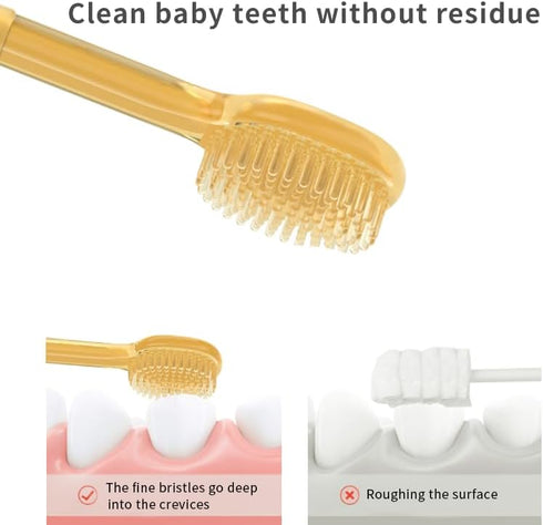 Baby Toothbrush Set, Silicone Baby Tongue Cleaner, 0-18M, 360 Degree Toddler Oral Care Toothbrush
