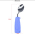 Adaptive Weighted Silverware Utensils, Angled Spoon for Hand Tremors, Non-Slip Easy Grip Handles, Left Hand, Purple