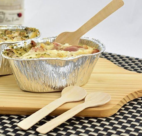 Gmark 4" Mini Wooden Spoons, 100 ct, Biodegradable Birchwood