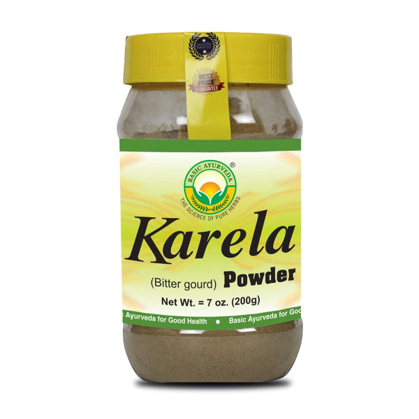 BASIC AYURVEDA Karela Powder, 7.05 Oz (200g), Organic Bitter Melon