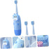 KOMBIUDA Childrens Electric Toothbrush with Sonic Frequency Colorful LED Lights for Oral Care Includes Blue Replacement