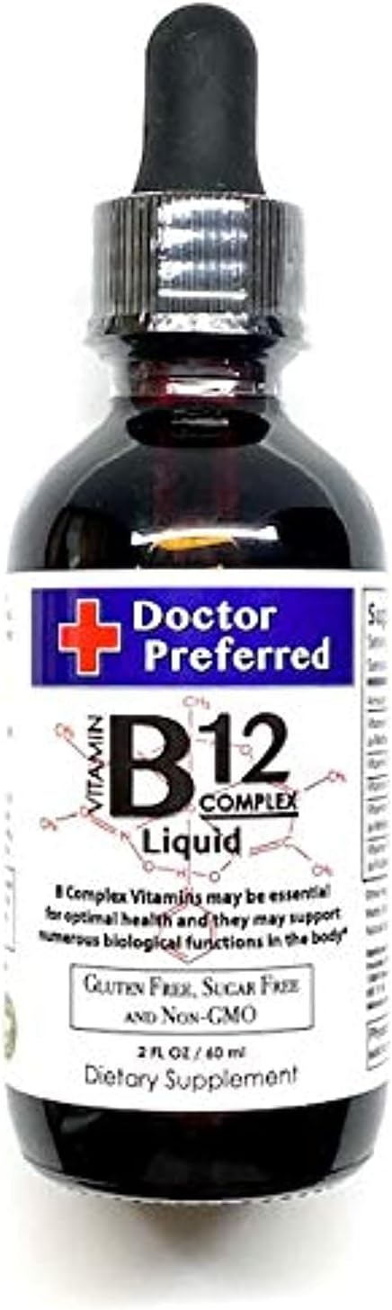 Vitamin B12 Complex Liquid Sublingual Drops, Fast Absorption, 2 fl oz - 60 Day Supply