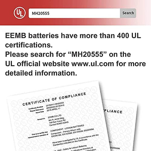 EEMB 3.7V 300mAh 602030 Lipo Lithium Polymer Battery Pack with Wire JST Connector for Speaker and Wireless Device