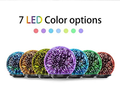 Serenity 200ml 3d Essential Oil Diffuser Arise Colorful LED light effect Glass Diffuser Cool Mist