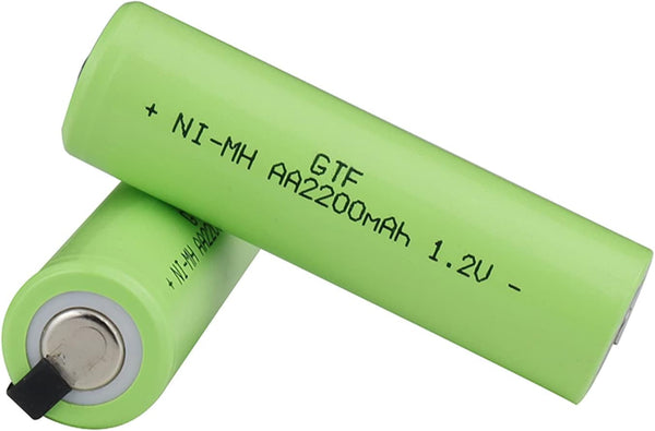 RGYDFTYGH 1.2V 2200mah Toothbrush-4PCS AA Rechargeable Nimh Cell Green Shell with Welding Tabs Electric Shaver Razor