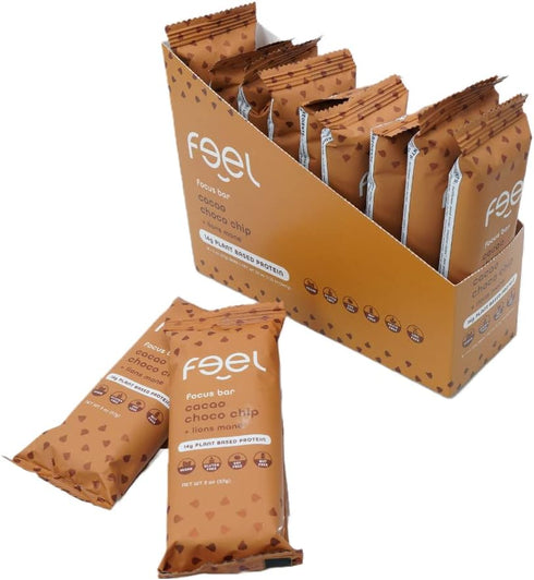 Feel Vegan Protein Bars, Brownie Chocolate Chip, Keto, Gluten Free, 15g Plant Protein, 10 Pack