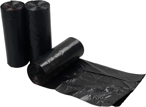 5 Gallon Drawstring Trash Bags, Flat Bottom Garbage Bag, Black, 110 Counts/3 Rolls