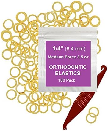Orthodontic Rubber Bands for Braces, Premium Quality Elastic Teeth Rubber Bands, Medium Force 3.5 oz, Natural