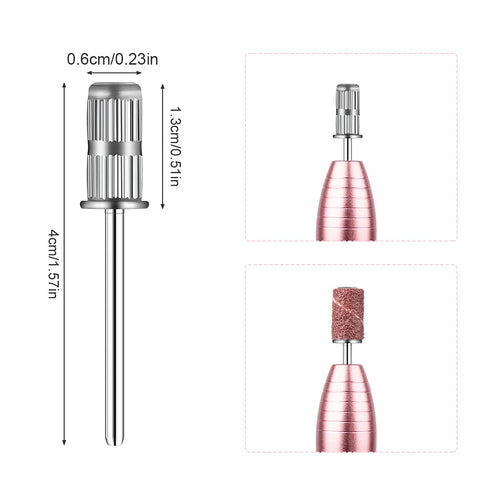 Rolybag 10 Pieces Nail Drill Heads, Nail Drill Bits Sanding Band Shaft 3/32 Inch for Electric File Nail Sanding