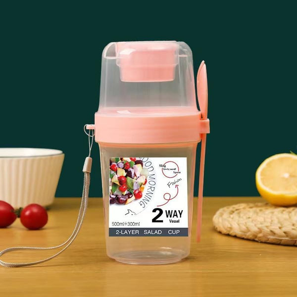 Rongrongs store Breakfast salad cup, Mason cup, carry-on portable fruit and vegetable snack cup,