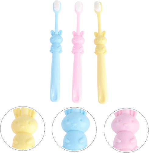 Set 3pcs PartyKindom Cartoon Tooth Brush Boys and Girls Toothbrushes Timer Manual Toothbrush for Oral Care