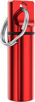 Small Pocket Pill Box Keychain, Aluminium Alloy Portable Mini Organizer for Purse, Waterproof Metal Holder (Red)