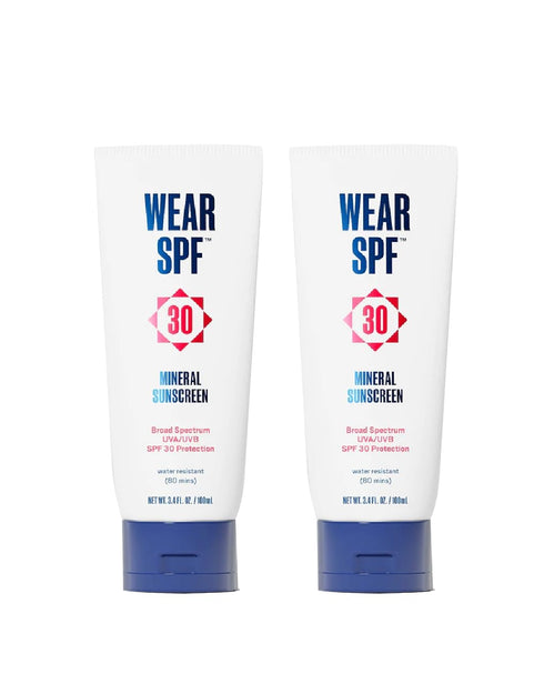 Mineral Sunscreen SPF 30 - 2-pack, Broad Spectrum Sun Lotion for Face and Body with Zinc Oxide Protection