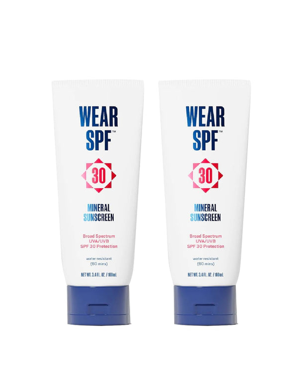 Mineral Sunscreen SPF 30 - 2-pack, Broad Spectrum Sun Lotion for Face and Body with Zinc Oxide Protection