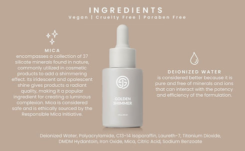 SJOLIE Sunless Spray Tan Additive - Golden Shimmer Drops for Spray Tan, Self Tanner, or Daily Moisturizer
