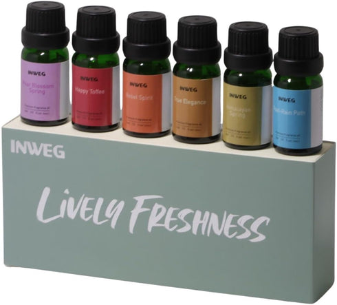 Essential Oils Gift Set, 6 x 10ml Pure Aromatherapy Oils, Undiluted Fragrance