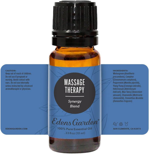 Edens Garden Massage Therapy Essential Oil Blend - 100% Pure Premium Grade, Natural, Therapeutic, Aromatherapy, 10 ml