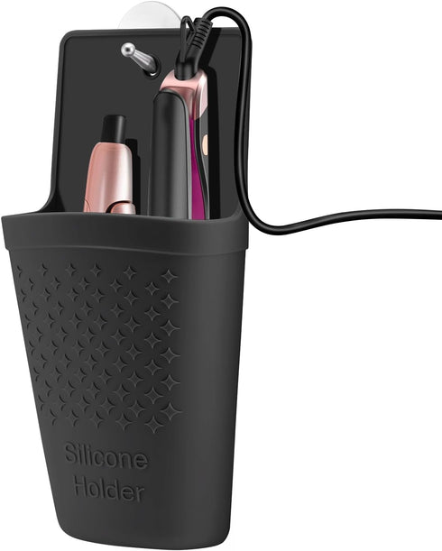 Heat Resistant Silicone Hair Iron Mat and Pouch, Portable Travel Hair Straightener Mat, 1 Pack (Black)