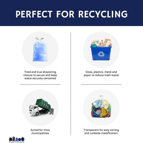 Plasticplace Custom Fit Trash Bags, Compatible with simplehuman Code K, 10 Gallon / 38 Liters, 50 Count