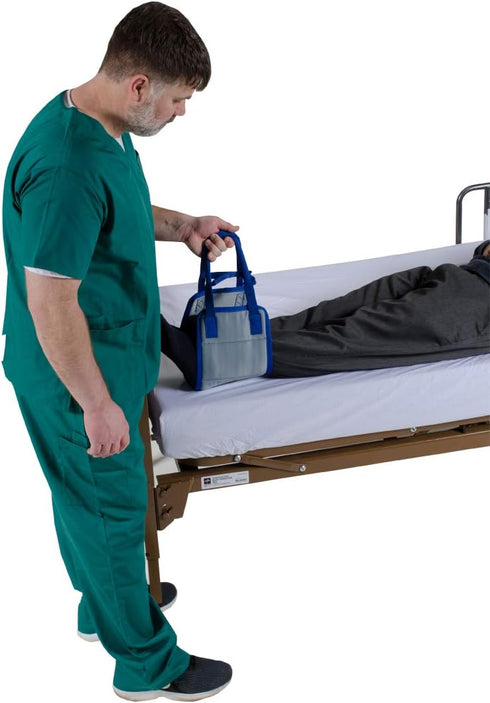Patient Aid Transfer Sling - Heavy Duty Hoist Gait Belt Harness Device, 400lb Capacity, Padded Handles, 8" x 23.5"
