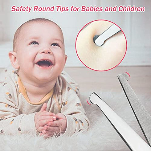 LIGICKY Baby Hair Cutting Scissors Set, Professional Safety Round Tip Stainless Steel Hair Thinning Shears for Kids