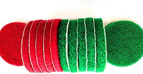 20 Pieces Scrub Pads Drill Power Brush Cleaning Kit, 5 Inch, Includes 2 Kinds of Abrasive Buffing Pads