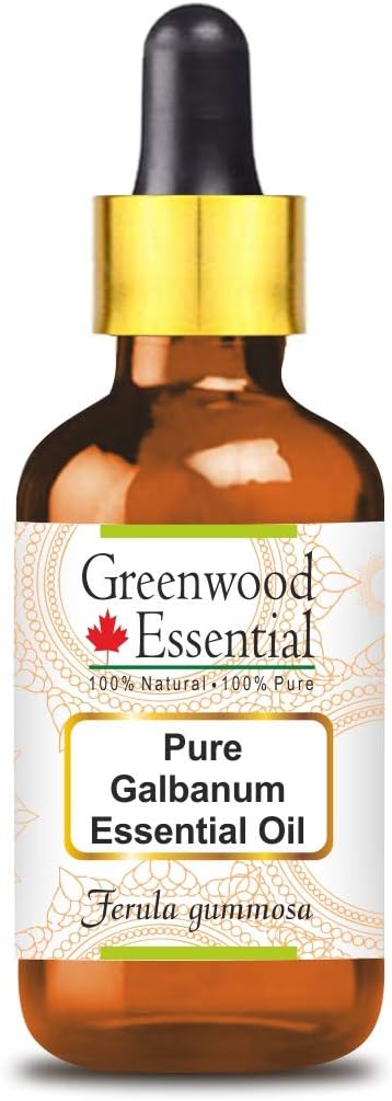 Pure Galbanum Essential Oil (Ferula gummosa) with Glass Dropper, Steam Distilled - 15ml (0.50 oz)