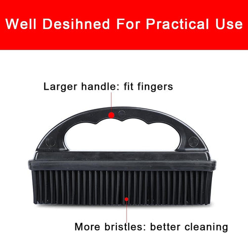 Rubber Pet Hair Removal Brush Lint & Hair Removal Cat Dog Hair Remover Brush Pet Hair Removal Tool Silicone Lint and Debris Remover for Cleaning, Grooming, Lint and Fur Removal, Home,Black