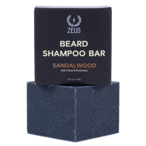 ZEUS Beard Shampoo Bar (3.5 oz) - Hydrating Beard Soap with Natural Oils & Premium Ingredients