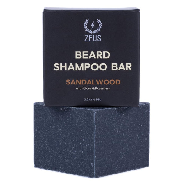ZEUS Beard Shampoo Bar (3.5 oz) - Hydrating Beard Soap with Natural Oils & Premium Ingredients