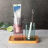 Namzi 2 Pcs,2.16 2.16 3.85inch,Reusable,Simple Blue Translucent Square Mouthwash Cups * * Design