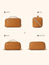 Telena Large Capacity Makeup Bag, Portable PU Leather Water Resistant Cosmetic Organizer for Women with Handle and